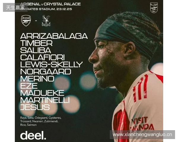 阿森纳vs水晶宫:热苏斯、凯帕首发,恩凯蒂亚战旧主